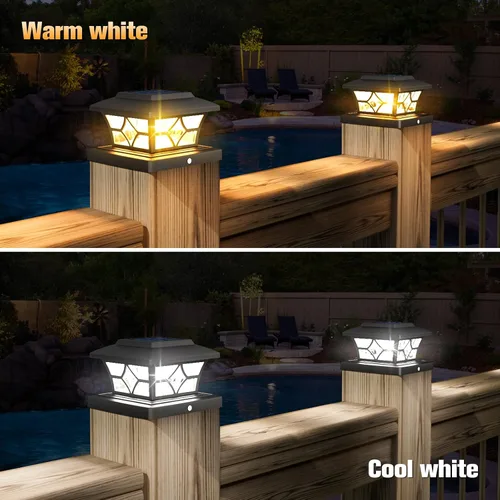 Miniatura 3 de VOLISUN Luces Solares para Postes Exteriores, Luces Solares para Postes de Valla de 4x4 Vinilo/Madera, Luz Solar Negra Impermeable para Poste