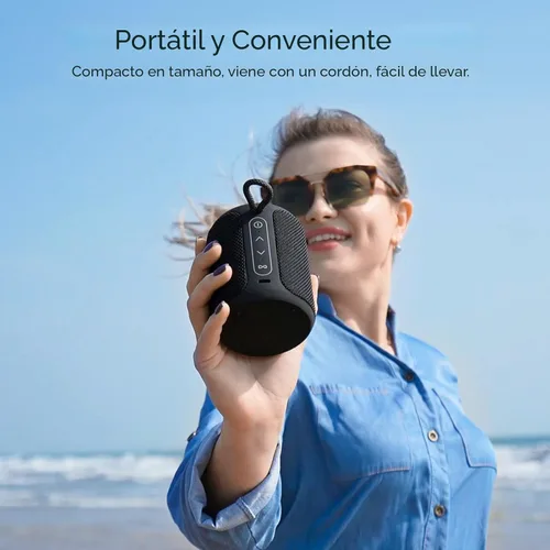Miniatura 4 de Altavoz Bluetooth inalámbrico, IP67 impermeable y a prueba de polvo altavoz portátil con luces, sonido estéreo fuerte de 15 W, batería de 2500 mAh