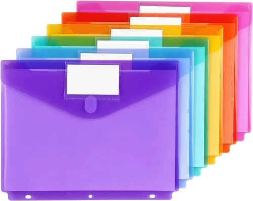 Miniatura 2 de Tamaki Paquete de 6 bolsillos para carpeta, carpetas de plástico con etiqueta, organizador para carpeta, separadores para carpeta con bolsillos