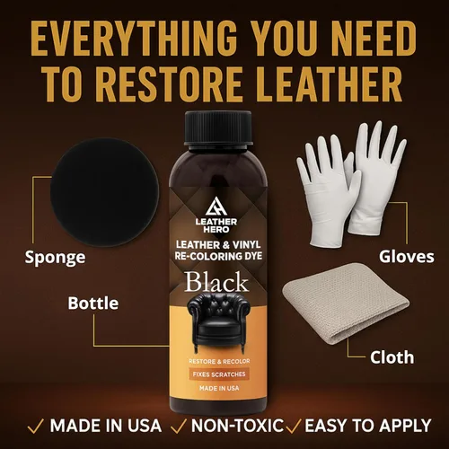 Miniatura 3 de Leather Hero Kit restaurador de color – Tinte para cuero y removedor de arañazos para sofás, zapatos, asientos de coche – Reparación de bricolaje