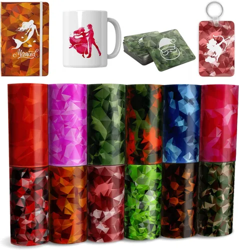 Miniatura 16 de Hojas de transferencia, 12 piezas de patrón de bombeo de 4.5 x 12 pulgadas, papel de sublimación pre-ed para camisetas de bricolaje, prensa de calor