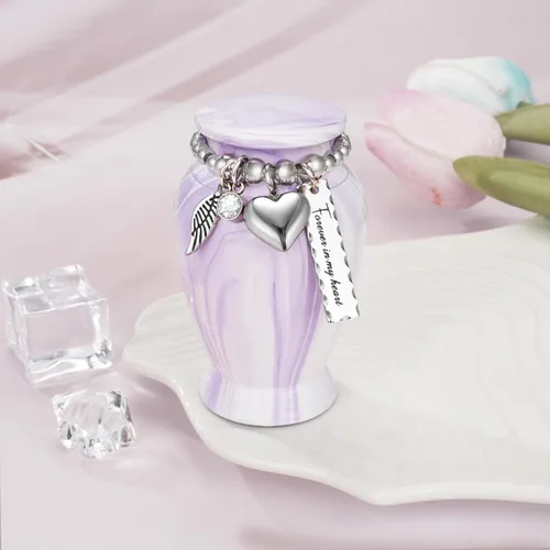 Miniatura 7 de Dletay Urnas pequeñas para cenizas humanas, recuerdo de 2.85 pulgadas, mini urna de cremación conmemorativa para mujeres y hombres, urnas funerarias
