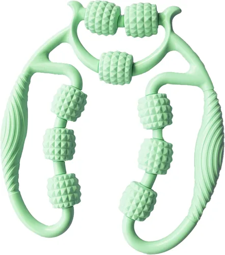 Rodillo de espuma premium, rodillo muscular, masajeador de tejido profundo para piernas, brazos, cuello, pantorrillas, muslos, espalda, codo de Verde