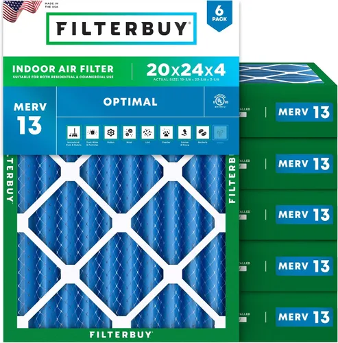 Miniatura 71 de Filterbuy Filtro de aire MERV 13 de 8 x 14 x 1 pulgadas para defensa óptima contra el humo y la alergia (paquete de 6), repuesto de filtros