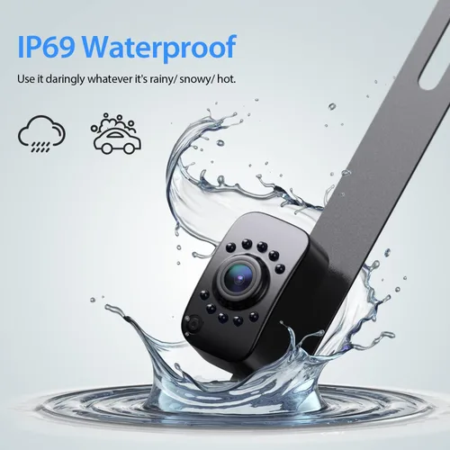 Miniatura 6 de Cámara de respaldo eRapta para camión, kit de monitor de 7'' HD 2K de visión frontal/trasera, IP69, impermeable, con visión nocturna, líneas