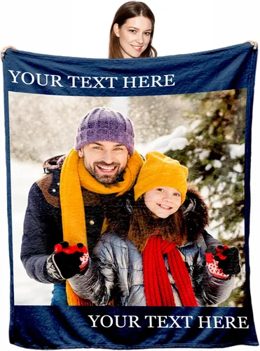 Miniatura 26 de Manta de Fotos Personalizada para Amigos BFF Navidad, Manta de Cama Personalizada con Collage de 9 Fotos para Mamá Papá Fotos Familiares Multi 02