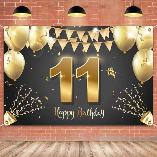 Miniatura 27 de HAMIGAR Fondo de pancarta de feliz cumpleaños número 10 de 6 x 4 pies, decoraciones de cumpleaños de 10 años, suministros de fiesta para niñas