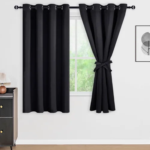 Miniatura 23 de DWCN Cortinas 100% opacas de 84 pulgadas de largo para dormitorio con forro negro, paneles de cortina de ventana de doble capa con aislamiento Azul
