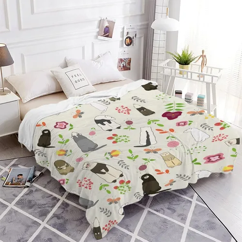 Miniatura 5 de Manta linda de hurones, regalos para mujeres, amantes de los hurones, manta ligera y suave de franela de forro polar para sofá y cama, tamaño XS
