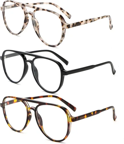 Miniatura 12 de DXYXYO Lentes de lectura retro estilo aviador para mujer, para hombre, ligeros, con bloqueo de luz azul, para lectura de computadora