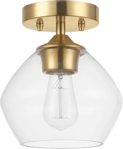Miniatura 9 de GLOBE Electric 66000080 Lámpara de techo empotrada de 1 luz, negro mate, pantalla de vidrio angular, accesorios de iluminación de techo