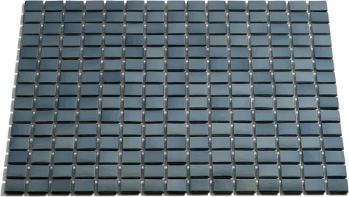 Miniatura 5 de URBN - Mosaico de vidrio iridiscente contemporáneo, casi negro pero gris oscuro, para interiores y exteriores, una caja de 20 hojas