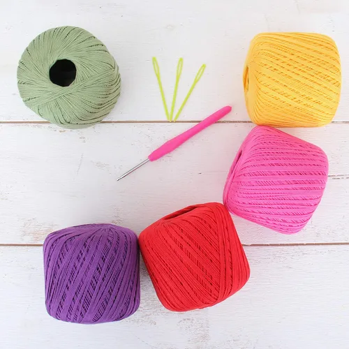 Miniatura 28 de Threadart - Juego de hilos de ganchillo de algodón 100% puro, tamaño 3, colores de ambiente de playa, cuatro bolas de 1.76 oz