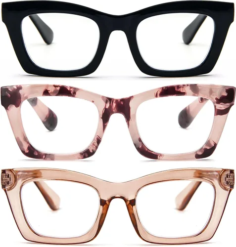 Miniatura 17 de REAVEE Oprah Style - Lentes de lectura para mujer, bloqueo de luz azul, elegantes y de gran tamaño, bisagra de resorte Negro