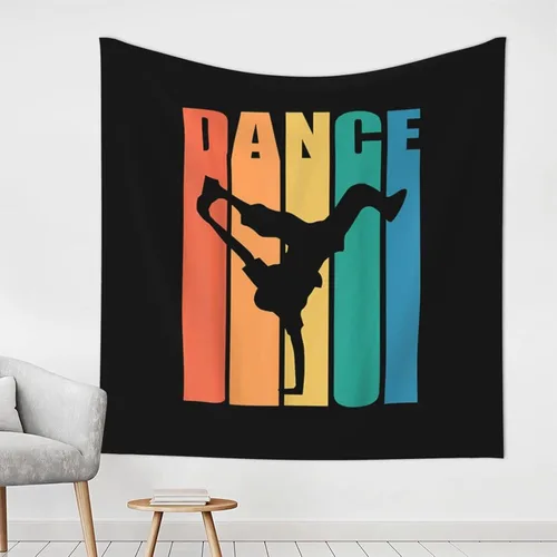 Tapices vintage de hip hop breakdance para colgar en la pared, decoración del hogar, decoración de dormitorio, decoración de fiesta, 59 x 59 pulgadas
