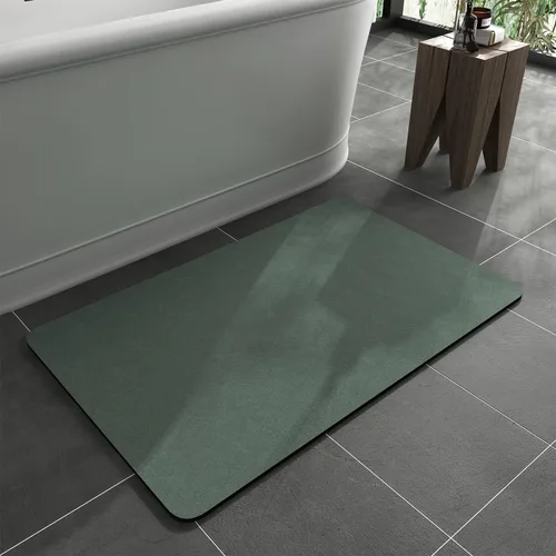 Miniatura 10 de MontVoo -Tapete de baño-Alfombras de baño delgadas antideslizantes para debajo de la puerta- Superficie de gamuza sintética absorbente, de secado