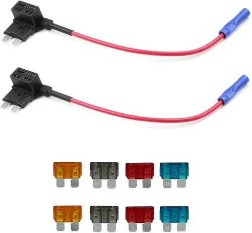 Miniatura 8 de Paquete de 2 adaptadores de fusible para agregar un circuito para mini-cuchilla + 8 fusibles mini (5A, 7.5A, 10A, 15A)