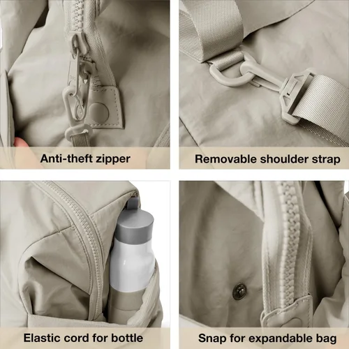Miniatura 5 de BAGSMART Bolsa de gimnasio para mujeres, bolsa de fin de semana de equipaje de mano para pasar la noche, bolsas de lona de viaje con manga
