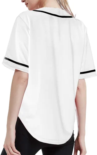 Miniatura 4 de TopTie Camiseta de béisbol para mujer, hipster, con botones