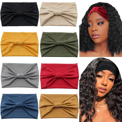 Miniatura 14 de Yeshan Diademas bohemias bandeau para mujeres, diadema ancha tipo bandana con nudo, pañuelo para el cabello con estampado floral, bandas africanas