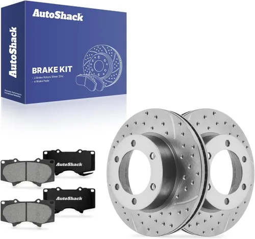 Miniatura 8 de AutoShack Rotores de freno ventilados delanteros de 12.55 pulgadas (318.72 mm) + pastillas de freno de cerámica de alta calidad de repuesto