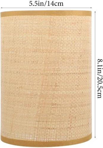 Miniatura 2 de Angoily Pantalla de lámpara de ratán tejida para lámparas de pie de mesa, pantalla de tambor rústica para decoración del hogar, accesorio