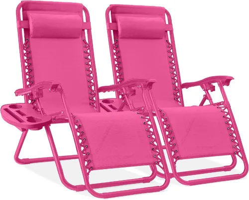 Miniatura 31 de Best Choice Products - Juego de 2 sillas reclinables y ajustables de malla y acero, sillas con sensación gravedad cero con cojines y bandejas