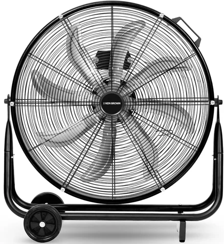 Miniatura 11 de KEN BROWN Ventilador de metal de 20 pulgadas, alta velocidad de 4700 CFM, inclinación ajustable de 360°, 3 velocidades, ventilador industrial