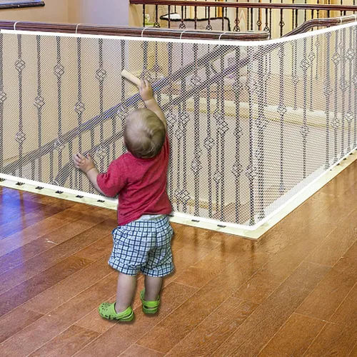 Miniatura 15 de Red para escalera, Barrera de seguridad para bebés para escaleras sin necesidad de perforación, Barrera de seguridad para pasamanos de bebé, 18 pies