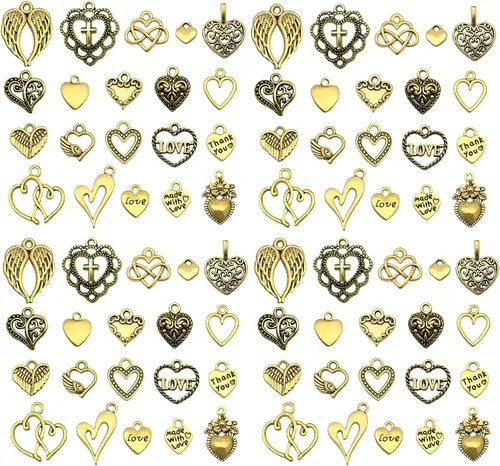 Miniatura 30 de WOCRAFT 60 piezas de dijes de pulsera de cruz dorada KC para juegos de fabricación de joyas, collares, pulseras, llaveros, kit de suministros de KC