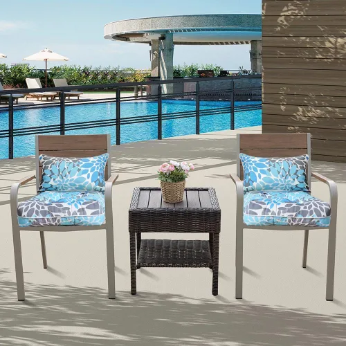 Miniatura 7 de JMGBird Cojines impermeables para sillas de exterior de 19 x 19 pulgadas, paquete de 2 cojines de asiento de patio con lazos