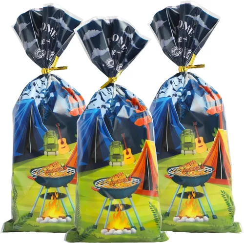 Miniatura 23 de 100 bolsas de celofán, bolsas de celofán transparente de 4 x 6 pulgadas, 100 lazos dorados, para galletas, chocolate, panadería, recuerdos