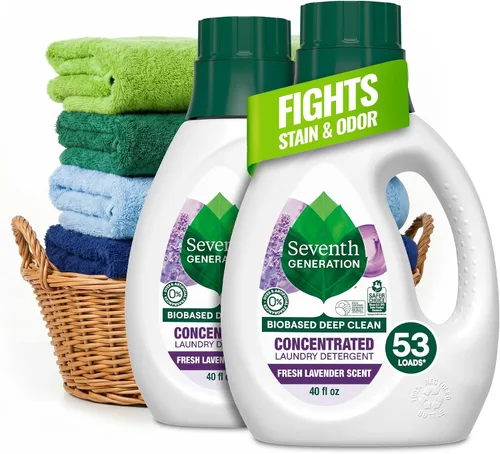 Miniatura 10 de Seventh Generation Detergente concentrado para ropa de bebé, aroma fresco, 40 onzas líquidas, paquete de 2