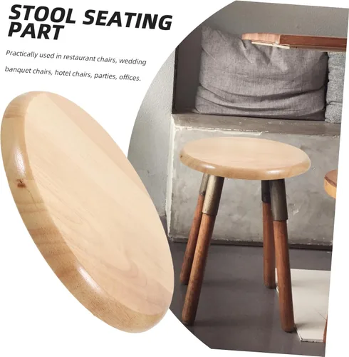 Miniatura 4 de SEWACC Taburetes de bar Taburete Silla de madera de repuesto Asiento de silla redonda Accesorio de asiento para metal s 29.5CM Paso plegable Madera