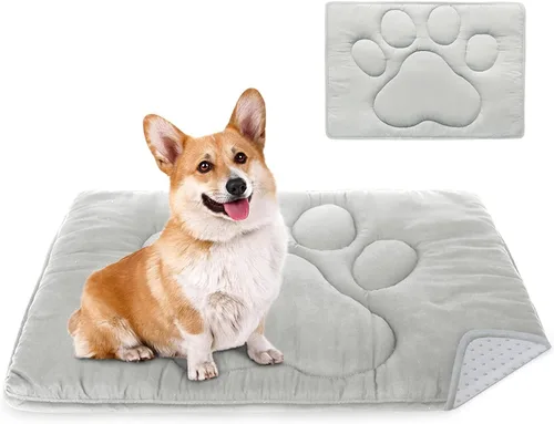 Miniatura 10 de Coldwind Almohadilla para jaula de perro (18 x 24 pulgadas), alfombrillas para dormir, transpirable, color oscuro para ocultar manchas, gris