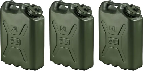 Miniatura 11 de Scepter Paquete de 10 recipientes de agua portátiles de estilo militar para acampar y al aire libre, 5 galones, color verde, dispensador de bebidas