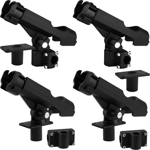 Miniatura 8 de HiUmi Adjustable Black Fishing Rod Holder for Boat Kayak Swivel Side Mount Kits Tackle