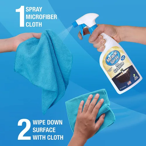 Miniatura 3 de MiracleSpray para granito y piedra, limpiar, proteger, piedra pulida, mármol, cuarzo, pizarra, azulejos, superficies laminadas en cocina y baño, 16