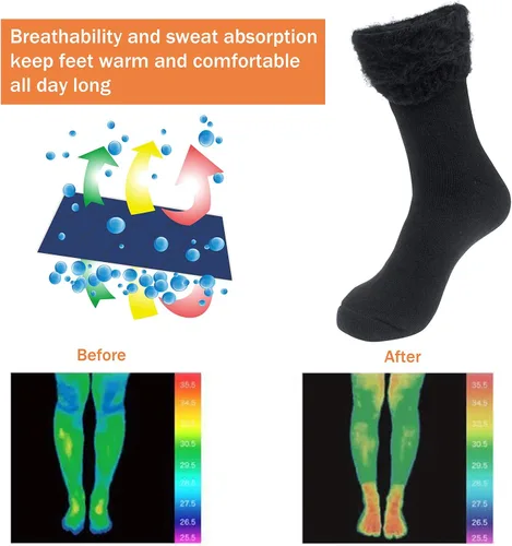 Miniatura 4 de Thermal Socks for Men Thick Insulated Heated Socks Winter Warm Socks for Cold Weather