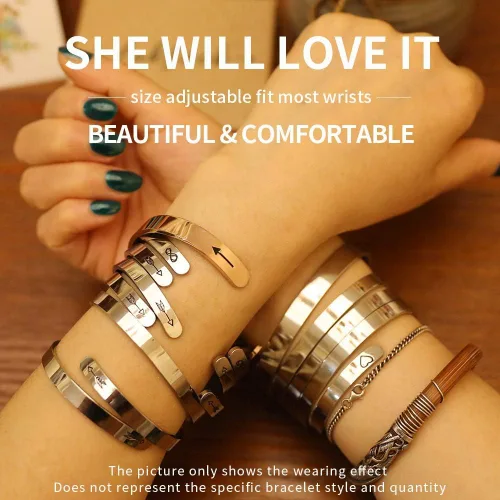 Miniatura 6 de Pulsera con mensaje oculto, regalos significativos para mujeres, regalos para grandes amigas, joyas de amistad únicas, regalos de cumpleaños