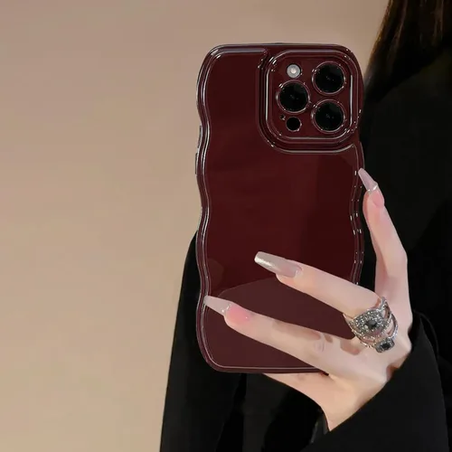 Miniatura 15 de FABSPARK - Funda para iPhone 11, diseño simple, marco ondulado, estética, silicona suave, color beige