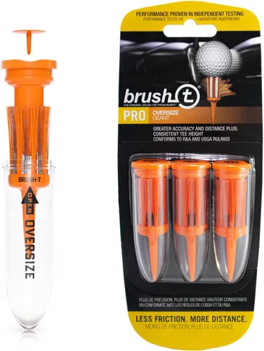 BRUSH T - Camisetas de golf de plástico de alta calidad, color naranja, tamaño 2.4 pulgadas, diseño innovador irrompible, altura constante, regalo
