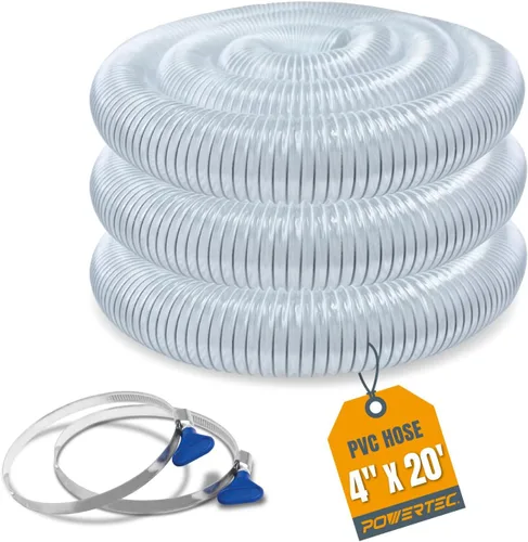 Miniatura 10 de POWERTEC Manguera de recolección de polvo de 2-1/2 x 36 pulgadas, manguera flexible de colector de polvo de PP de 2.5 pulgadas para sierra de mesa