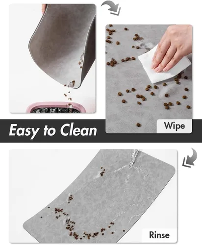 Miniatura 4 de MontVoo - Tapete Absorbente para Alimentación de Mascotas - Tapete para Mascotas Sin Manchas para Tazones de Comida y Agua - Tapete de Secado Rápido