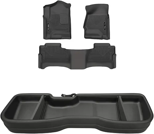 Miniatura 12 de Husky Liners Weatherbeater Alfombrillas de piso Compatible con Chevrolet Silverado y GMC Sierra 1500 Crew Cab 2014 - 2018; 15-19 Silverado/Sierra