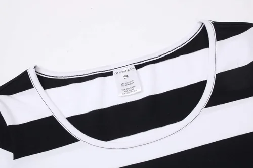 Miniatura 5 de OThread & Co. Camiseta de manga larga a rayas con cuello redondo para mujer