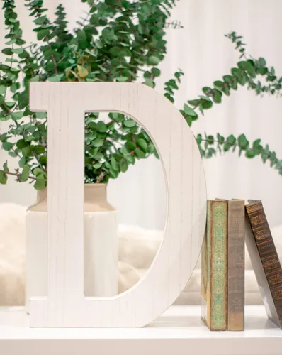 Miniatura 9 de BARNWOODUSA LLC Letras rústicas grandes del alfabeto, monograma de madera de pie para decoración de mantel y chimenea, bloques decorativos de letras