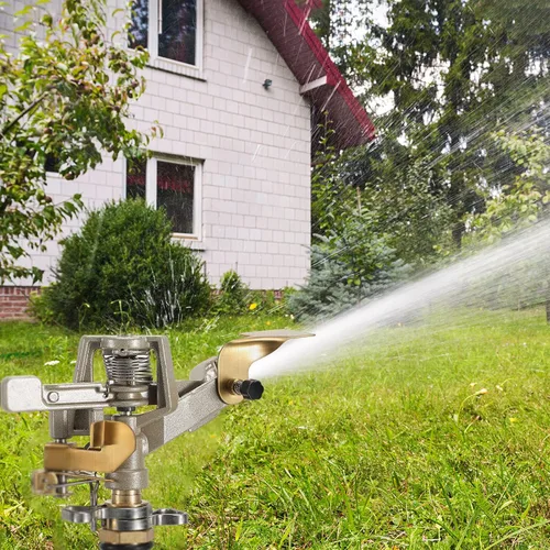 Miniatura 7 de Cabezal de aspersor de impacto de latón, rociador pulsante para jardín, ajustable, 360 grados, cabezal de rociador resistente con boquillas