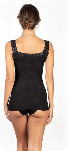 Miniatura 3 de EGI Camiseta sin mangas con ribete de encaje de lana de lujo. Fabricada con orgullo en Italia.