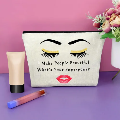 Miniatura 4 de Sazuwu Regalos esteticistas para mujeres bolsa de maquillaje, Hago a la gente hermosa ¿Cuál es tu superpoder?